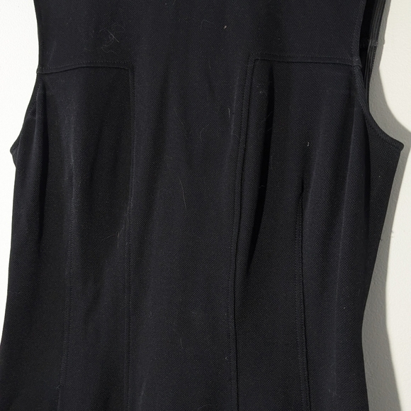 Theory Modern Tea Dress Fit Flare Highneck Black Summer Pique 2 Mini Size 6 - Picture 6 of 14